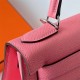 Hermes Hermès Kelly 28cm Epsom 1Q Milk Pink Waxed Thread Silver Hardware Hand-Stitched