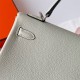 Hermes Hermès Kelly 25cm Togo 0V Crystal Grey Waxed Thread Silver Hardware Hand-Stitched