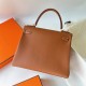 Hermes Hermès Kelly 28cm Togo Ck37 Golden Brown Waxed Thread Gold Hardware Hand-Stitched