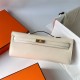 Hermes Hermès Kelly Cut 31cm Swift Imported Plain Leather I2 Cream White Waxed Thread Gold Hardware Hand-Stitched