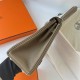 Hermes Hermès Kelly 25cm Togo Ck18 Elephant Grey Waxed Thread Silver Hardware Hand-Stitched