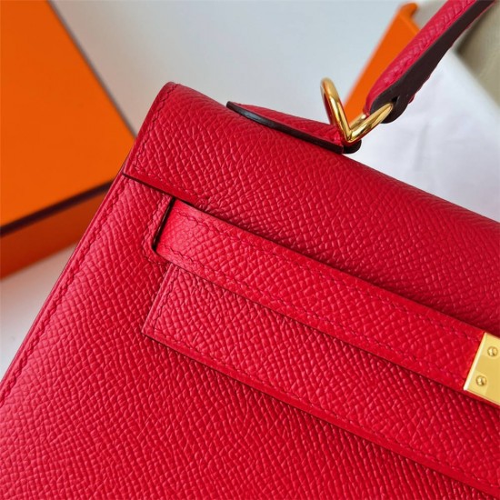 Hermes Hermès Kelly 25cm Epsom Q5 National Flag Red Waxed Thread Gold Hardware Hand-Stitched