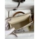 Hermes Hermès Mini Kelly 19cm Imported Epsom Leather Milk White with Dreamy Pink Purple and Golden Brown Accents Silver Hardware Hand-Stitched