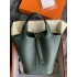 Hermes Hermès Picotin 18 Taurillon Clemence 6O Cypress Green Gold Hardware Hand-Stitched