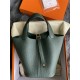 Hermes Hermès Picotin 18 Taurillon Clemence 6O Cypress Green Gold Hardware Hand-Stitched