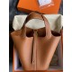 Hermes Hermès Picotin 18 Taurillon Clemence 37 Golden Brown Gold Hardware Hand-Stitched