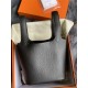 Hermes Hermès Picotin 18 Taurillon Clemence 89 Black Silver Hardware Hand-Stitched