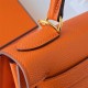 Hermes Hermès Kelly 28cm Epsom Ck93 Orange Waxed Thread Gold Hardware Out of Stock Hand-Stitched