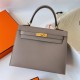 Hermes Hermès Kelly 25cm Epsom M8 Asphalt Grey Waxed Thread Gold Hardware Hand-Stitched