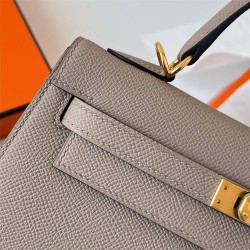 Hermes Hermès Kelly 25cm Epsom M8 Asphalt Grey Waxed Thread Gold Hardware Hand-Stitched