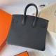 Hermes Hermès Birkin 25cm Epsom Ck89 Black Waxed Thread Gold Hardware Hand-Stitched