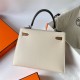 Hermes Hermès Kelly 25cm Triple Color Waxed Thread Silver Hardware Hand-Stitched