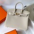 Hermes Hermès Birkin 25cm Togo Ck10 Milk White Waxed Thread Gold Hardware Hand-Stitched