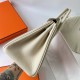 Hermes Hermès Birkin 25cm Togo Ck10 Milk White Waxed Thread Gold Hardware Hand-Stitched