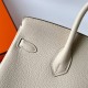 Hermes Hermès Birkin 25cm Togo Ck10 Milk White Waxed Thread Gold Hardware Hand-Stitched