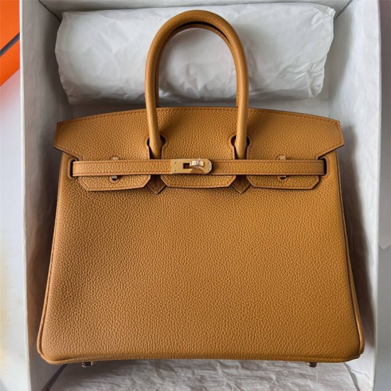 Hermes Hermès Birkin 25cm Togo 2S Sesame Waxed Thread Gold Hardware Hand-Stitched