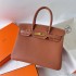 Hermes Hermès Birkin 30cm Togo Ck37 Golden Brown Waxed Thread Gold Hardware Hand-Stitched