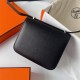 Hermes Hermès Constance 19cm Epsom Ck89 Black Waxed Thread Silver Hardware Hand-Stitched