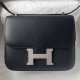 Hermes Hermès Constance 19cm Epsom Ck89 Black Waxed Thread Silver Hardware Hand-Stitched