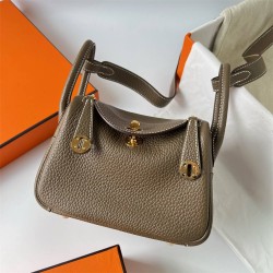 Hermes Hermès Kelly Elan 27 Goat Skin Dark Grey Gold Hardware Hand-Stitched