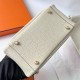 Hermes Hermès Mini Lindy 20cm Clemence Original Factory Top-Grade Cowhide Ck10 Milk White Waxed Thread Gold Hardware Hand-Stitched