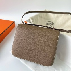 Hermes Hermès Constance 19cm Epsom Ck18 Elephant Grey Waxed Thread Rose Gold Hardware Hand-Stitched