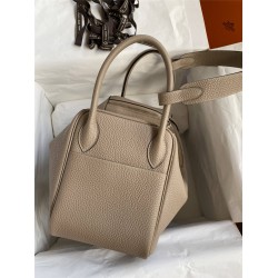 Hermes Hermès Lindy 26cm Imported Evercolor Leather Asphalt Grey Silver Hardware Hand-Stitched