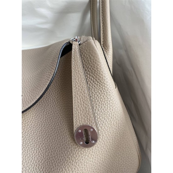 Hermes Hermès Lindy 26cm Imported Evercolor Leather Asphalt Grey Silver Hardware Hand-Stitched