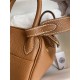 Hermes Hermès Mini Lindy 19cm Imported Taurillon Clemence Leather Gold Brown Gold Hardware Hand-Stitched