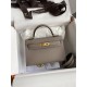 Hermes Hermès Mini Kelly 19cm Imported Epsom Leather Asphalt Grey Gold Hardware Hand-Stitched