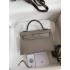 Hermes Hermès Mini Kelly 19cm Imported Epsom Leather Asphalt Grey Silver Hardware Hand-Stitched