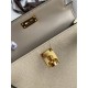 Hermes Hermès Mini Kelly 19cm Imported Epsom Leather Dove Grey Gold Hardware Hand-Stitched