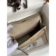 Hermes Hermès Mini Kelly 19cm Imported Epsom Leather Dove Grey Gold Hardware Hand-Stitched