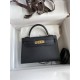 Hermes Hermès Mini Kelly 19cm Imported Epsom Leather Black Gold Hardware Hand-Stitched