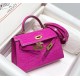 Hermes Hermès Mini Kelly 2 Arabian Nights Purple Crocodile Skin Pattern 19cm Hand-Stitched