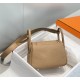 Hermes Hermès Mini Lindy 19 Togo Milk Tea Brown Size: 19.5cm Width 12.5cm Silver Hardware Hand-Stitched