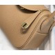 Hermes Hermès Mini Lindy 19 Togo Milk Tea Brown Size: 19.5cm Width 12.5cm Silver Hardware Hand-Stitched