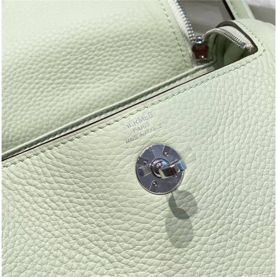 Hermes Hermès Mini Lindy 19 Togo Bubble Color Size: 19.5cm Width 12.5cm Silver Hardware Hand-Stitched