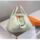 Hermes Hermès Lindy 30 Togo Bubble Green Silver Hardware Hand-Stitched