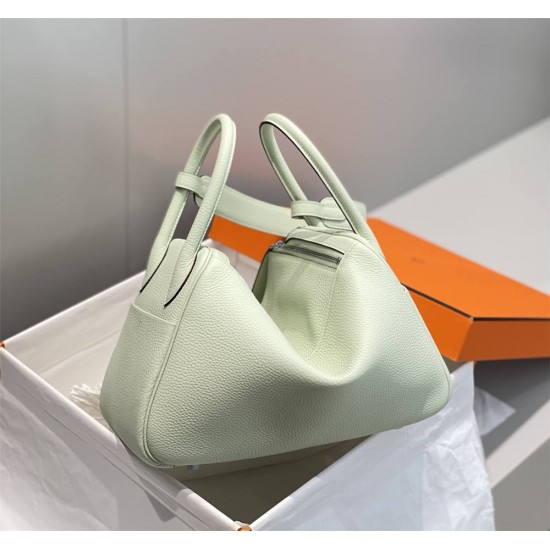 Hermes Hermès Lindy 30 Togo Bubble Green Silver Hardware Hand-Stitched