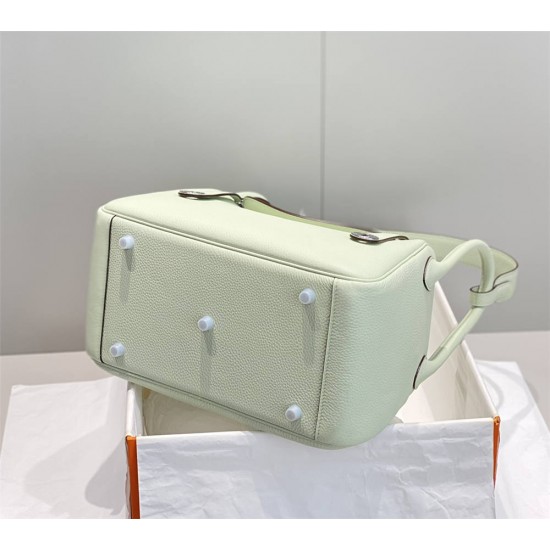 Hermes Hermès Lindy 30 Togo Bubble Green Silver Hardware Hand-Stitched