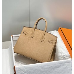 Hermes Hermès Birkin 25 Togo Milk Tea Brown Gold Hardware Hand-Stitched