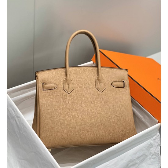 Hermes Hermès Birkin 30 Togo Milk Tea Brown Gold Hardware Hand-Stitched