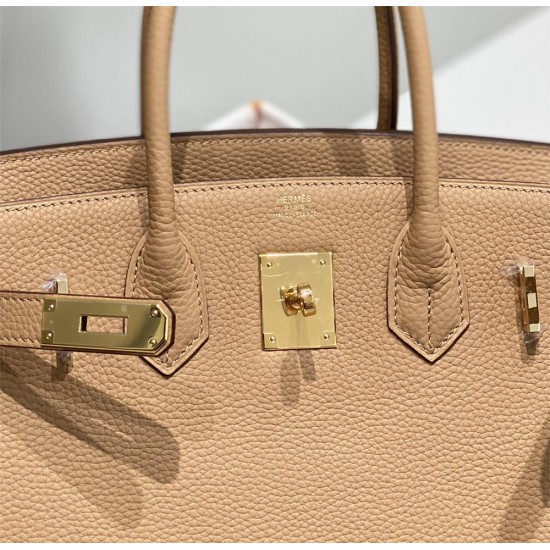 Hermes Hermès Birkin 30 Togo Milk Tea Brown Gold Hardware Hand-Stitched