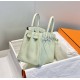 Hermes Hermès Birkin 25 Togo Bubble Green Silver Hardware Hand-Stitched