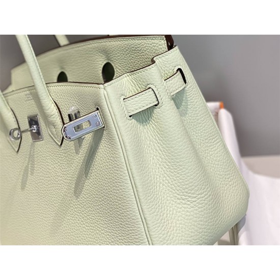 Hermes Hermès Birkin 25 Togo Bubble Green Silver Hardware Hand-Stitched