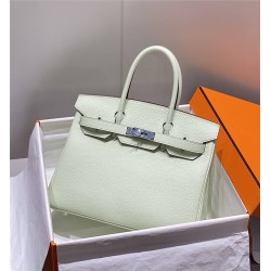 Hermes Hermès Birkin 30 Togo Bubble Green Silver Hardware Hand-Stitched