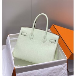 Hermes Hermès Birkin 30 Togo Bubble Green Silver Hardware Hand-Stitched