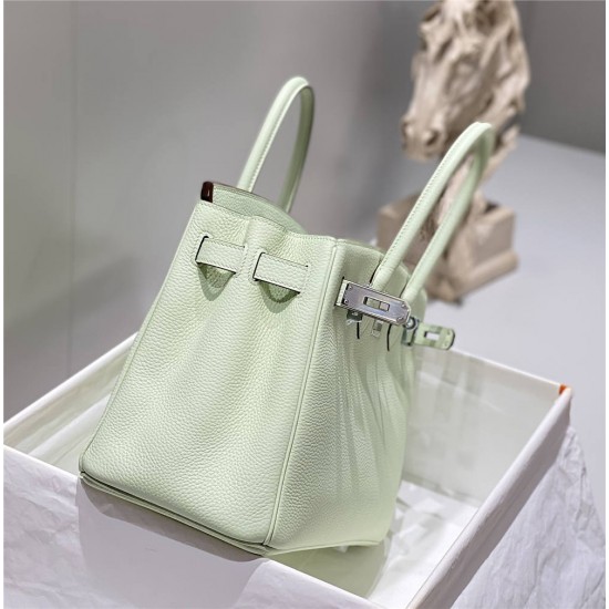 Hermes Hermès Birkin 30 Togo Bubble Green Silver Hardware Hand-Stitched