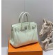 Hermes Hermès Birkin 30 Togo Bubble Green Silver Hardware Hand-Stitched